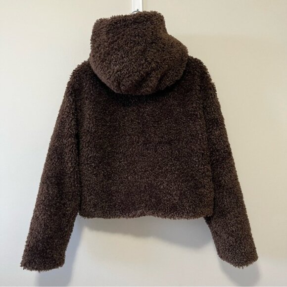 ZARA BRAND NEW FAUX FUR SHEARLING TOGGLE TEDDY JACKET Size S - Picture 8 of 13